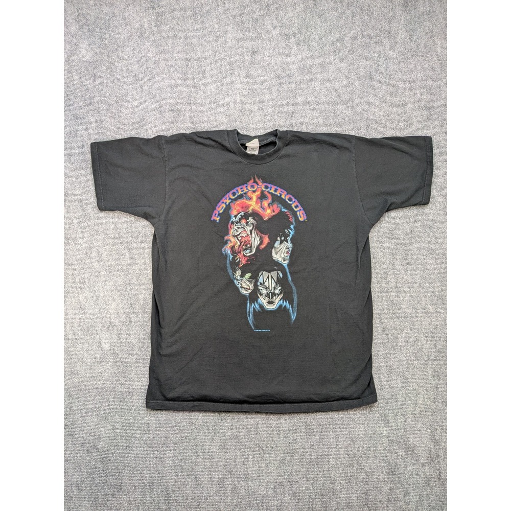 Vintage KISS Psycho Circus T Shirt Band Tee 1998 Cronies XXL Black Rock‎